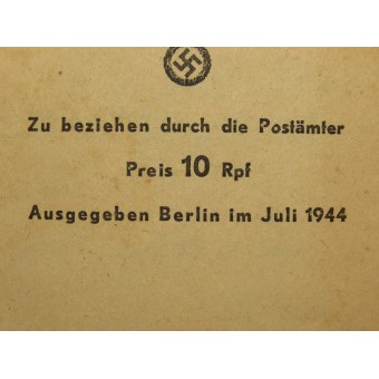 Verzeichnis der Postämter des Reichspost Gebiets mit Angabe der Postleitzahl. Espenlaub militaria